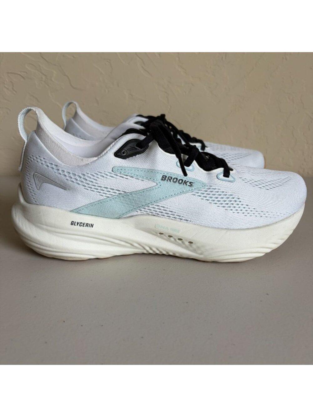 Brooks Men's Glycerin 22 Running Shoes Bright White Light Blue US8